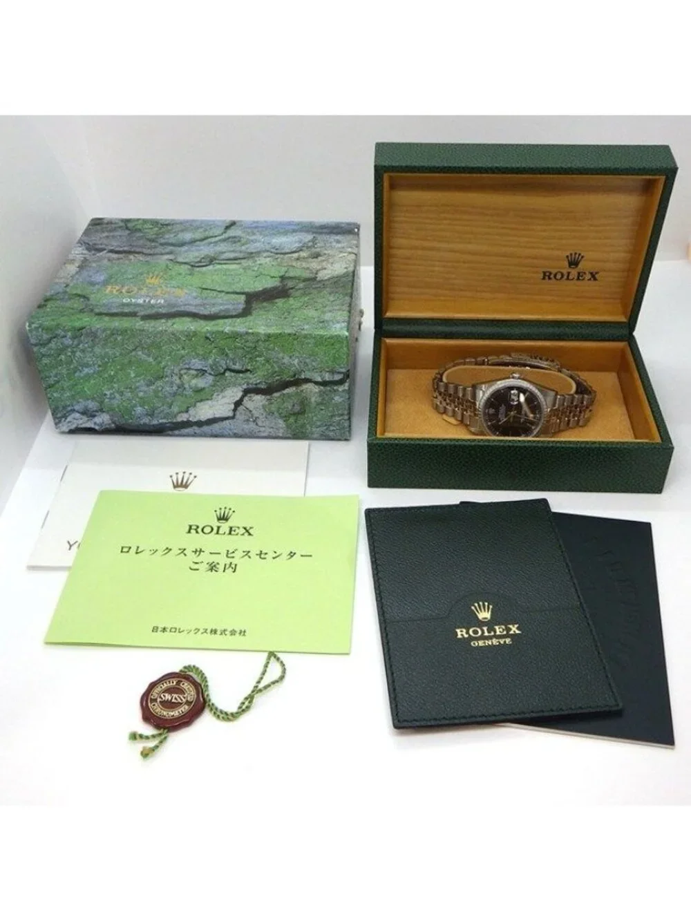 Rolex Watch Datejust Black Dial Date 18k White Gold SS Automatic